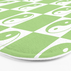 Yin Yang Checker in Green and White Bath Mat Gallery Image 3