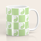 Yin Yang Checker in Green and White Coffee Mug Gallery Image 1