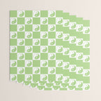 Yin Yang Checker in Green and White Wrapping Paper Gallery Image 3