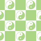 Yin Yang Checker in Green and White Coffee Mug Gallery Image 2