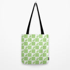 Yin Yang Checker in Green and White Tote Bag Gallery Image 2