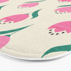 Vintage Pink Fabric Tulips  Bath Mat Gallery Image 3