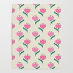 Vintage Pink Fabric Tulips  Poster Gallery Image 4