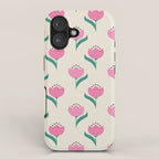 Vintage Pink Fabric Tulips  iPhone Case Gallery Image 1