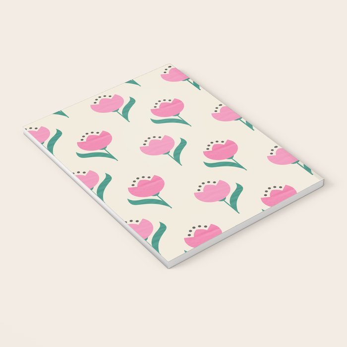 Vintage Pink Fabric Tulips  Notebook Gallery Image 3