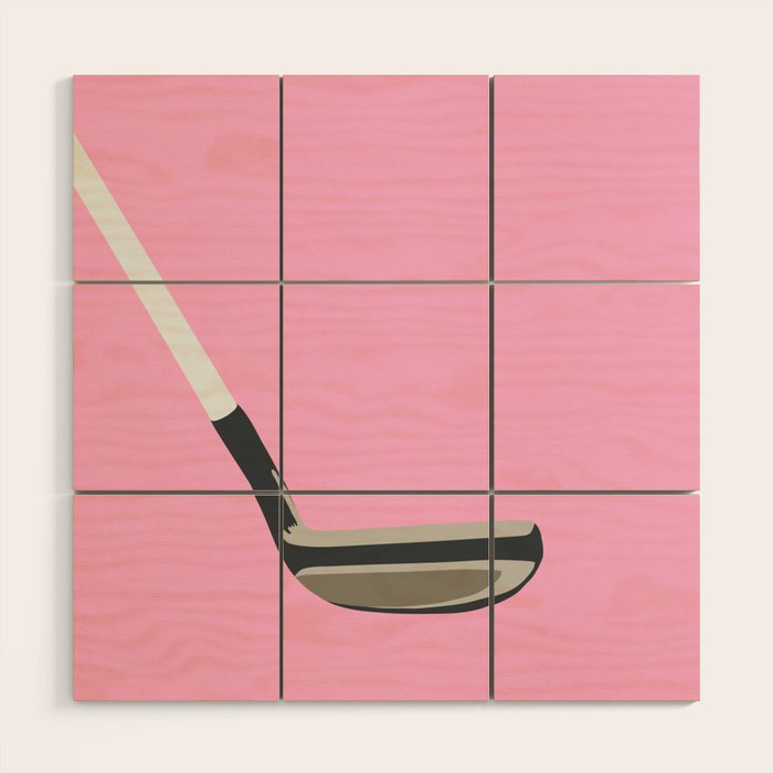 Golf Pink Wood Wall Art Gallery Image 1