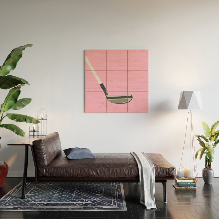 Golf Pink Wood Wall Art Gallery Image 2