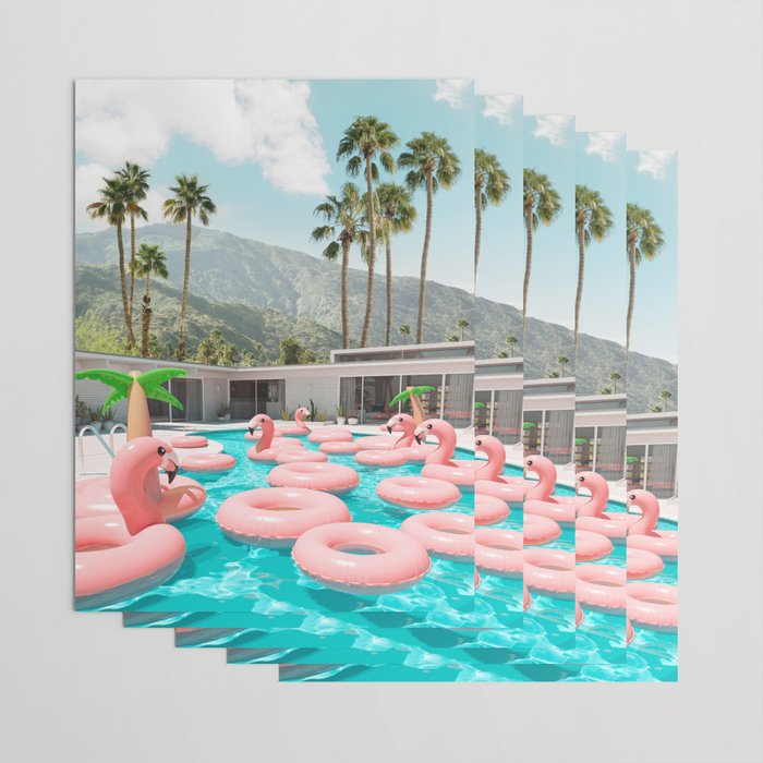 Flamingo Pool Party Wrapping Paper Gallery Image 3