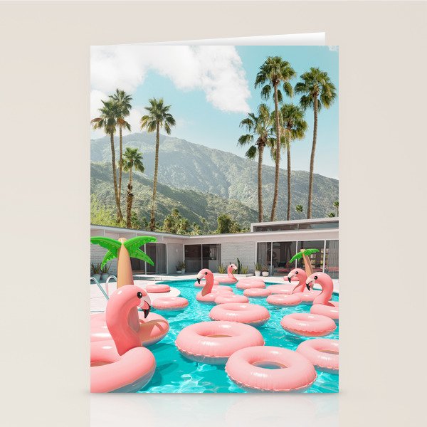Flamingo Pool Party Stationery Card Gallery Image 2
