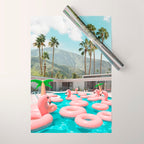 Flamingo Pool Party Wrapping Paper Gallery Image 1