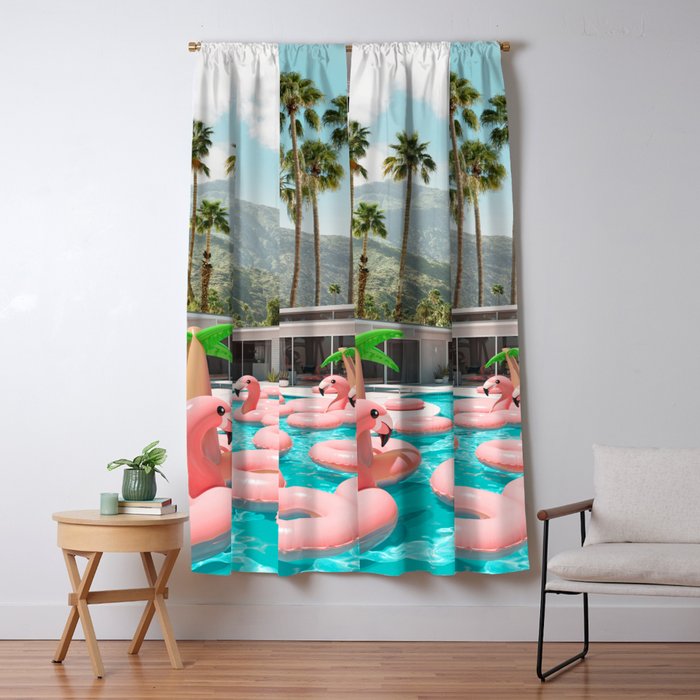 Flamingo Pool Party Window Curtain Gallery Image 5