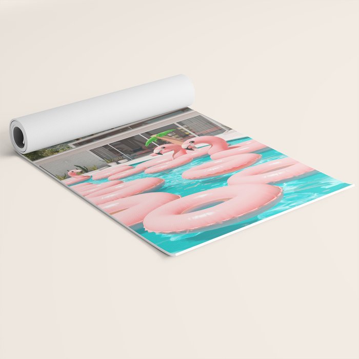 Flamingo Pool Party Yoga Mat Gallery Image 2