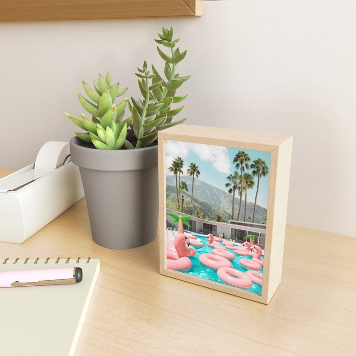 Flamingo Pool Party Mini Art Print Gallery Image 2