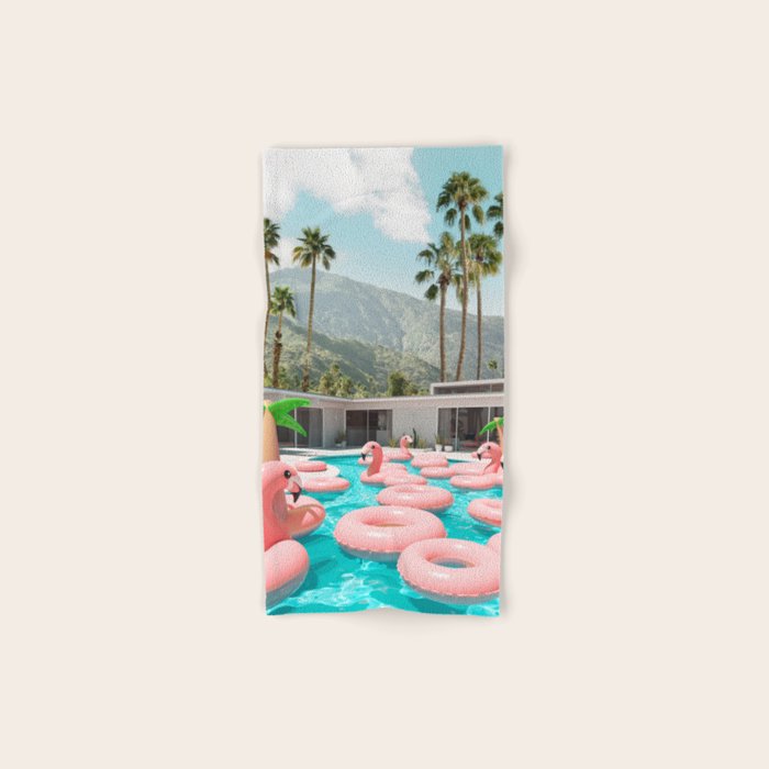 Flamingo Pool Party Bath Towel Gallery Image 1