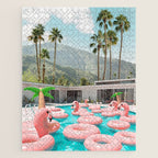 Flamingo Pool Party Jigsaw Puzzle Gallery Image 1