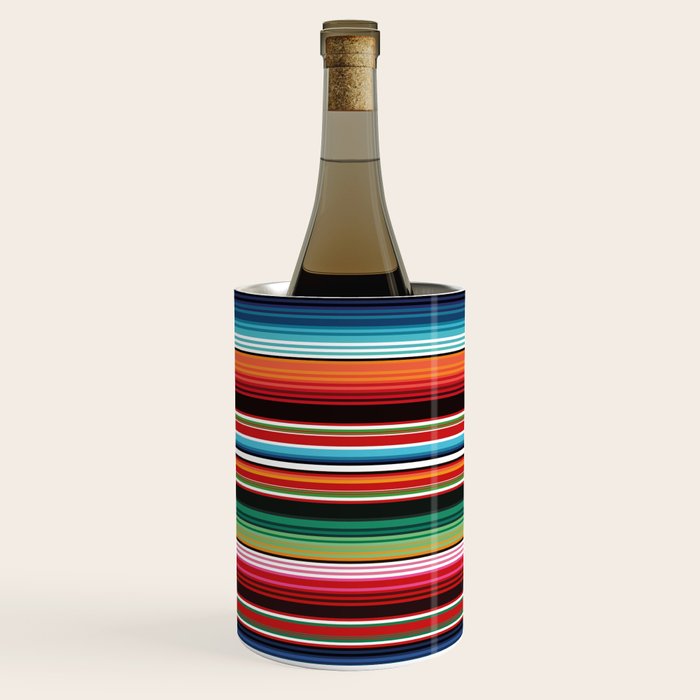 Sarape mexican blanket vibrant southwest modern serape pattern Wine Chiller Gallery Image 3