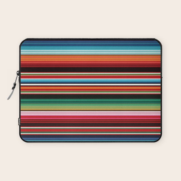 Sarape mexican blanket vibrant southwest modern serape pattern Laptop Sleeve Gallery Image 1