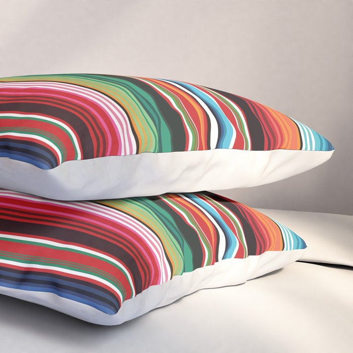 Sarape mexican blanket vibrant southwest modern serape pattern Pillow Sham Gallery Image 3