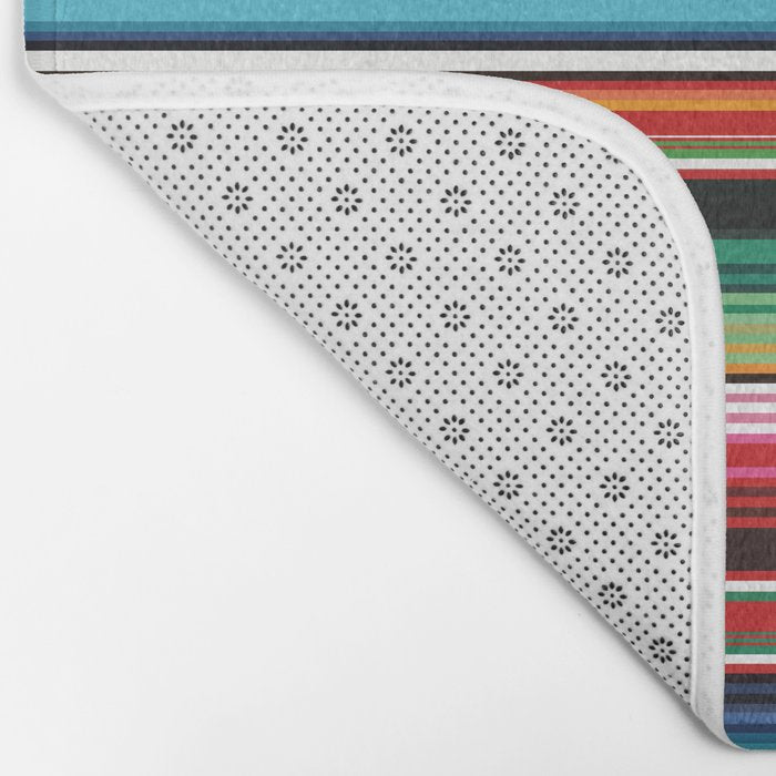 Sarape mexican blanket vibrant southwest modern serape pattern Bath Mat Gallery Image 2