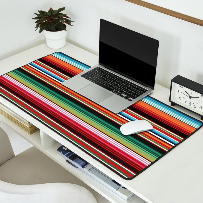 Sarape mexican blanket vibrant southwest modern serape pattern Desk Mat Gallery Image 2