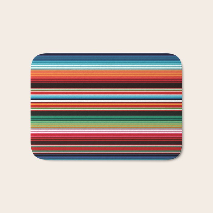 Sarape mexican blanket vibrant southwest modern serape pattern Bath Mat Gallery Image 1