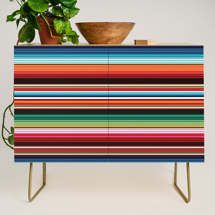Sarape mexican blanket vibrant southwest modern serape pattern Credenza Gallery Image 1
