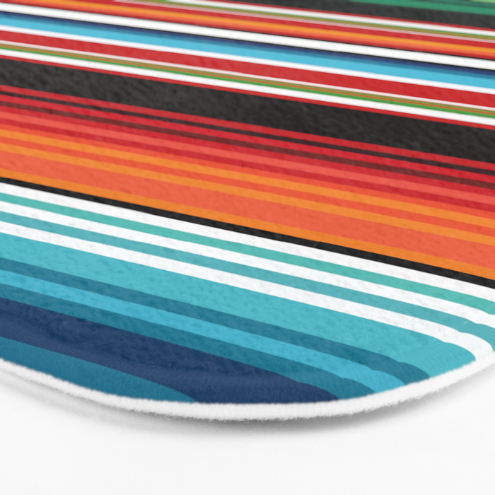 Sarape mexican blanket vibrant southwest modern serape pattern Bath Mat Gallery Image 3