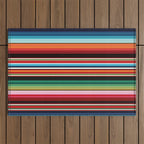 Sarape mexican blanket vibrant southwest modern serape pattern Outdoor Rug Gallery Image 1