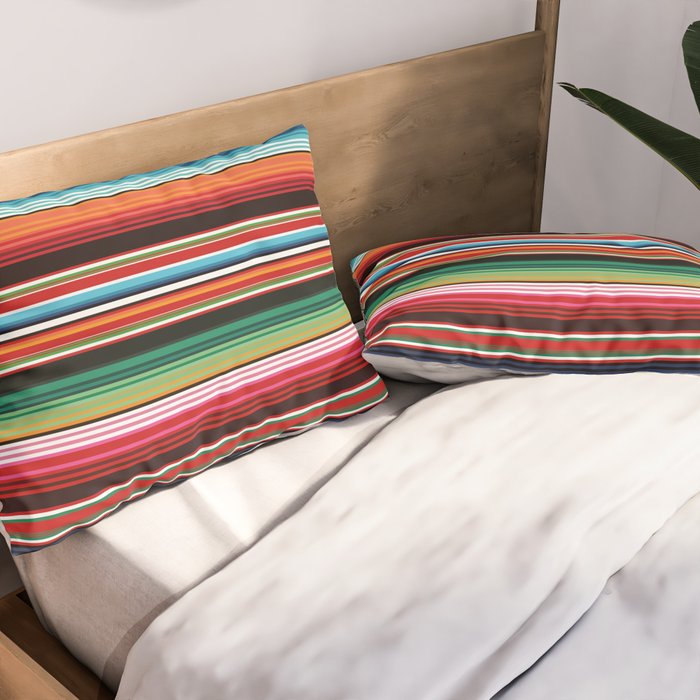 Sarape mexican blanket vibrant southwest modern serape pattern Pillow Sham Gallery Image 2