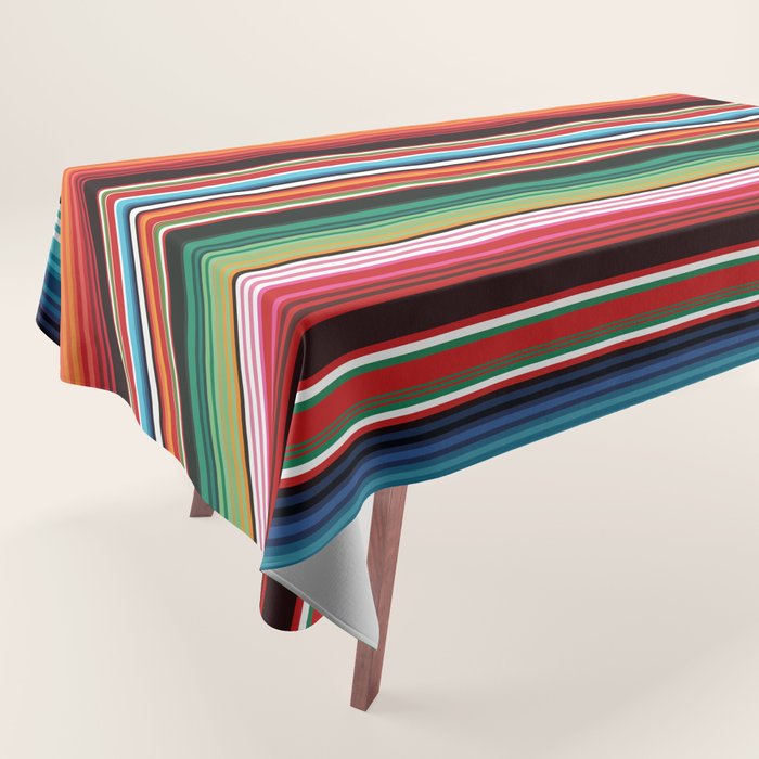 Sarape mexican blanket vibrant southwest modern serape pattern Tablecloth Gallery Image 1