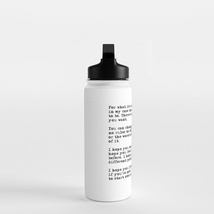 For what it's worth - F Scott Fitzgerald quote Water Bottle Gallery Image 3