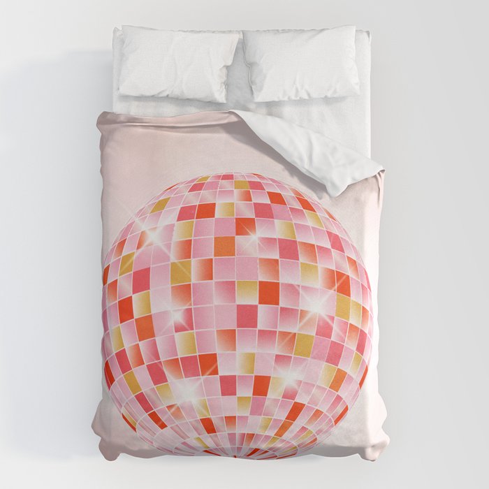 Candy Funk | Disco Ball: Peach Edition Duvet Cover Gallery Image 6
