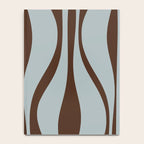 Mid Century Modern Retro Lounge Minimal Ogee Pattern in Light Blue-Gray and Dark Brown Notebook Gallery Image 4