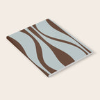 Mid Century Modern Retro Lounge Minimal Ogee Pattern in Light Blue-Gray and Dark Brown Notebook Gallery Image 2