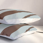 Mid Century Modern Retro Lounge Minimal Ogee Pattern in Light Blue-Gray and Dark Brown Pillow Sham Gallery Image 3