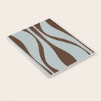 Mid Century Modern Retro Lounge Minimal Ogee Pattern in Light Blue-Gray and Dark Brown Notebook Gallery Image 3