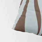 Mid Century Modern Retro Lounge Minimal Ogee Pattern in Light Blue-Gray and Dark Brown Pillow Sham Gallery Image 4
