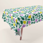 Simple Floral - Green, Very Peri and Yellow Tablecloth Gallery Image 1