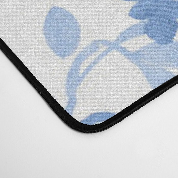Modern navy blue white watercolor elegant floral Desk Mat Gallery Image 4