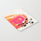 Mid Century Modern Abstract Colorful Art Ombre Magenta Yellow Circles Raindrops Geometric Pattern Notebook Gallery Image 2