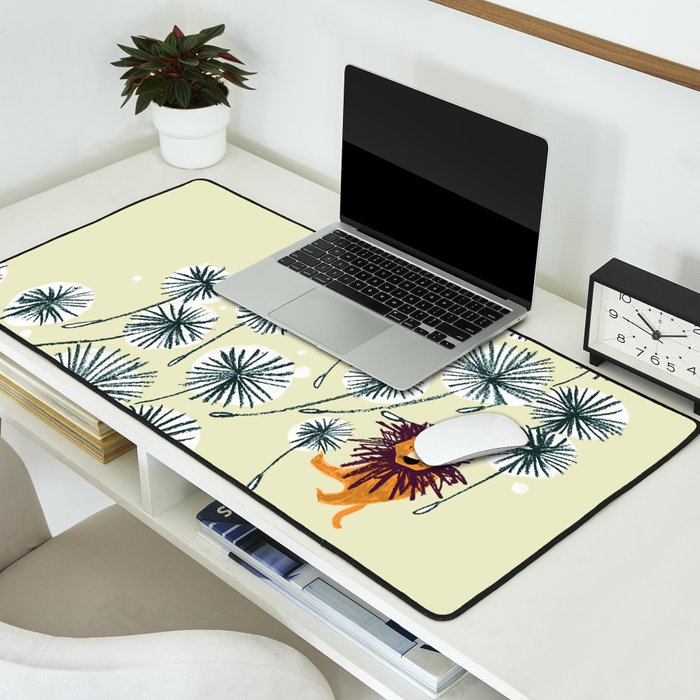 Lion on dandelion Desk Mat Gallery Image 2