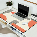 Abstract Lines Composition - Gold Orange Brown Desk Mat Gallery Image 2