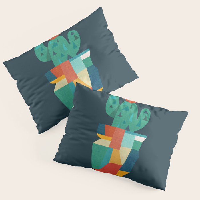 Blooming cactus in cracked pot Pillow Sham Gallery Image 3