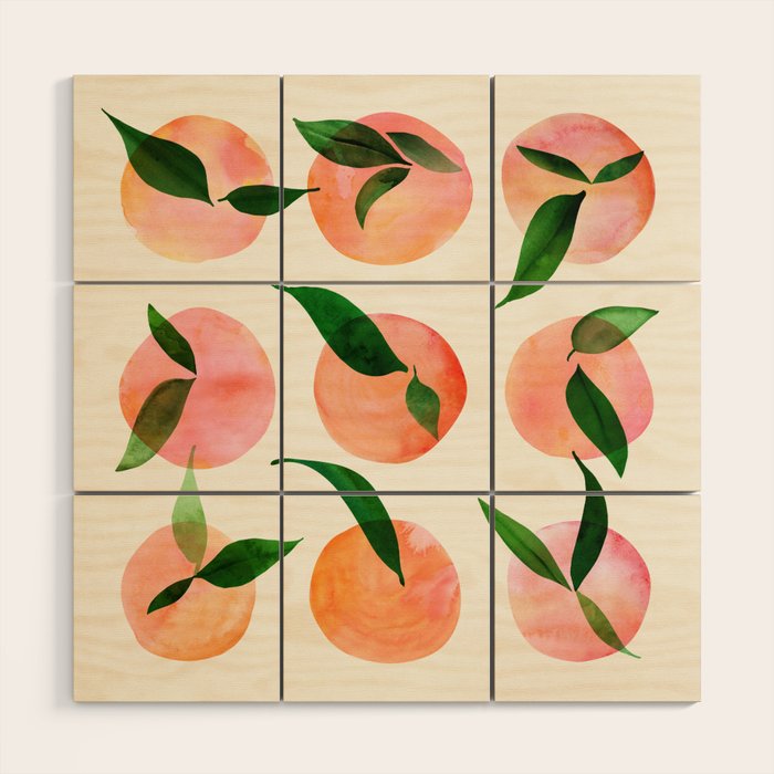 Abstract Watercolor Fruit Shapes Wood Wall Art Gallery Image 1