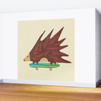 Hedgehog in hair raising speed Wall Mural Gallery Image 2