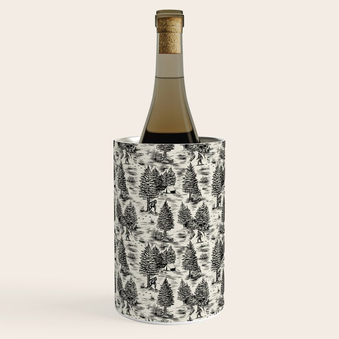 Bigfoot / Sasquatch Toile de Jouy in Black Wine Chiller Gallery Image 2