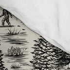Bigfoot / Sasquatch Toile de Jouy in Black Comforter Gallery Image 4