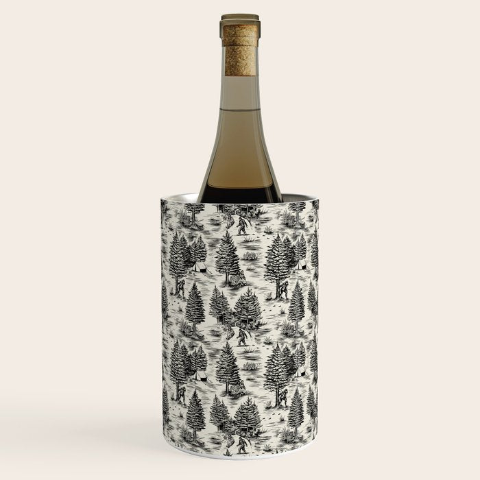 Bigfoot / Sasquatch Toile de Jouy in Black Wine Chiller Gallery Image 3