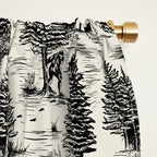 Bigfoot / Sasquatch Toile de Jouy in Black Window Curtain Gallery Image 2