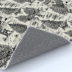 Bigfoot / Sasquatch Toile de Jouy in Black Rug Gallery Image 4